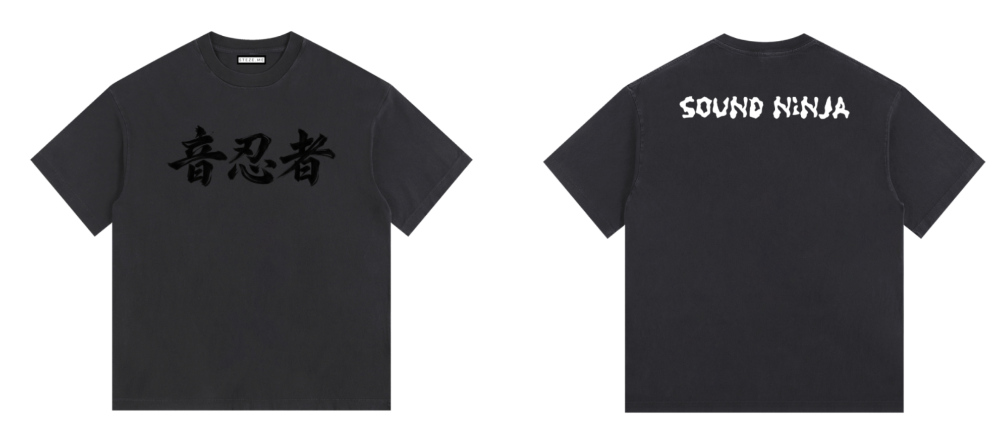 Oto Ninja black T-shirt, front and back